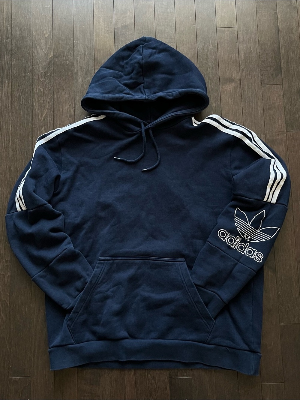 Classic Adidas Navy Blue Hoodie - Kids